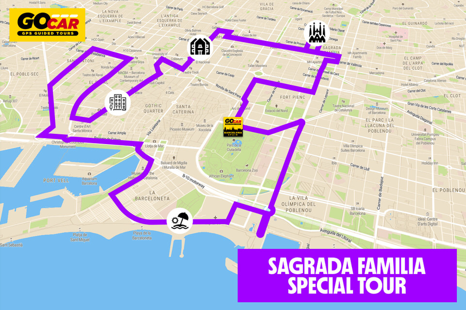 Sagrada Familia Special Route GoCar Barcelona